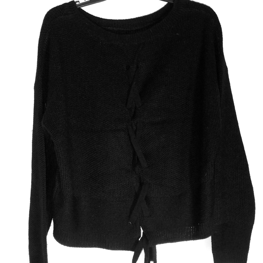 Lace up sweater